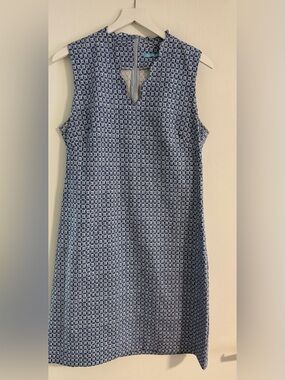 J. McLaughlin Light Blue Printed Sleeveless Shift Dress